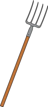 a pitchfork on a white background