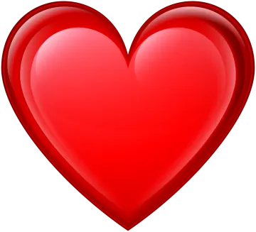 a red heart with a white background