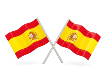 two spanish flags on a white background