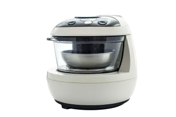 a white and black food processor