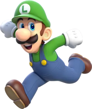 a cartoon character running in the air