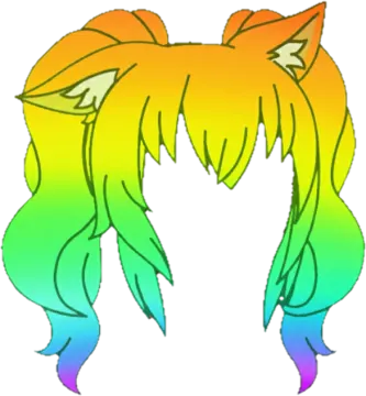 a drawing of a rainbow colored hair