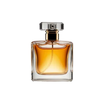 a bottle of perfume on a white background