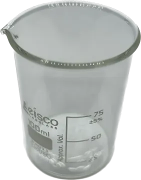 a measuring cup with a clear lid
