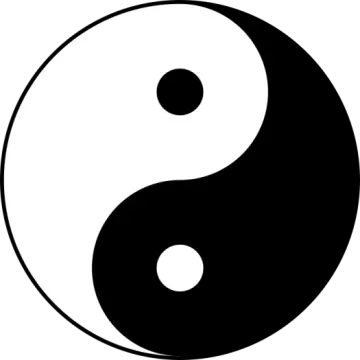 a black and white yin symbol