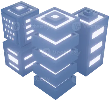 an image of a building made out of cubes