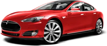 a red tesla model s