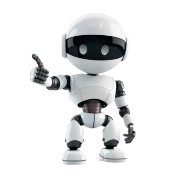 a white robot with a gun in his hand