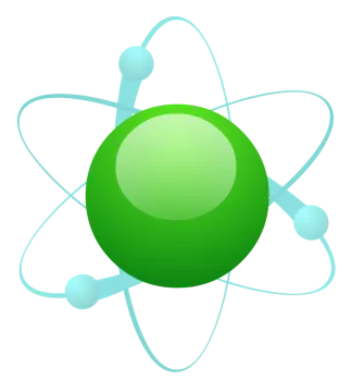 an image of a green atom