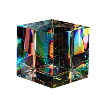 a colorful cube on a white background