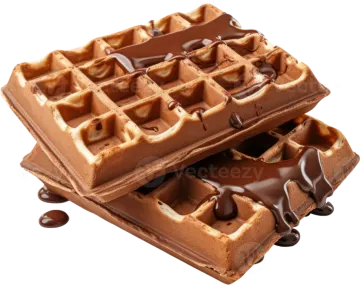 two was of chocolate on a white background