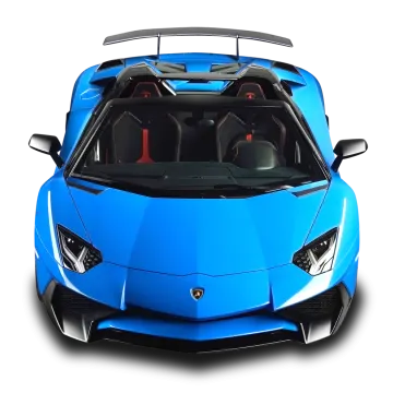 a blue sports car on a white background