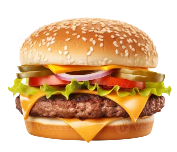 a hamburger on a white background