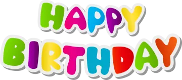 a happy birthday card with colorful letters