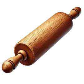 a wooden rolling board on a white background
