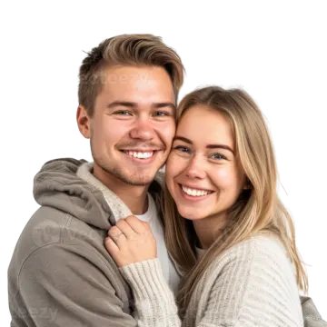 a man and a woman are hugging