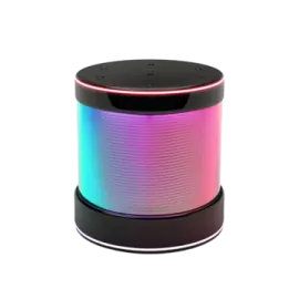 a bluetooth speaker with a rainbow light on top