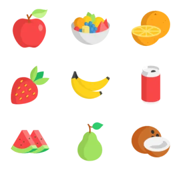 a variety of fruit icons