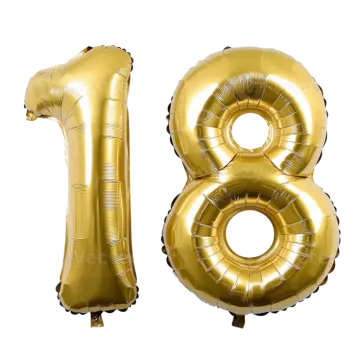 gold foil balloon number 18