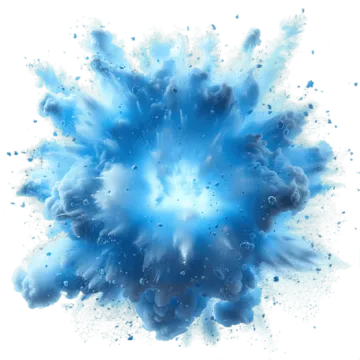 a blue explosion of water