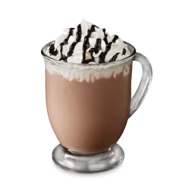 a cup of hot chocolate topped with whipped cream