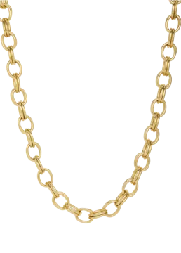 a gold link necklace