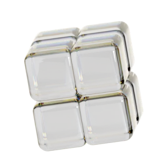 an image of a white cube with four squares