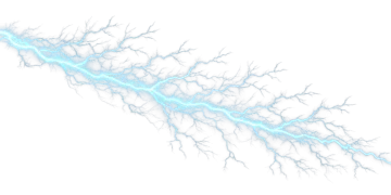 a blue lightning bolt on a white background