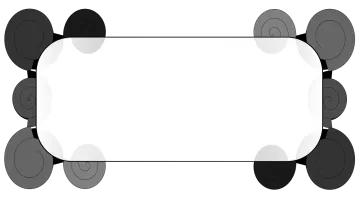 a black and white frame with circles around it