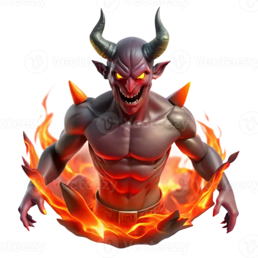 an image of a demon in flames