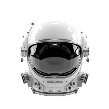 an astronaut's helmet on a white background