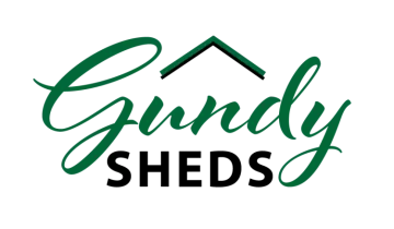 a green logo with the words,'goody sheds '