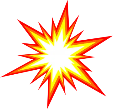 a red and yellow star burst