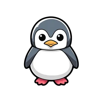 a cartoon penguin with an angry look on its face