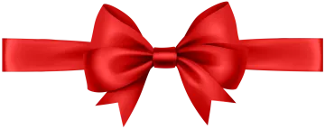 a red bow on a white background