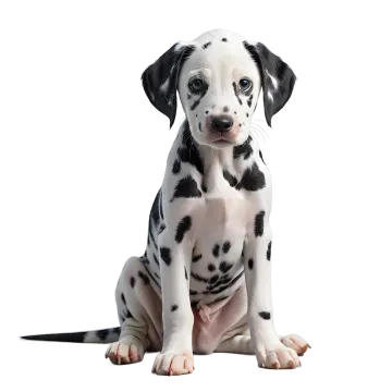 a black and white puppy sitting on the floor