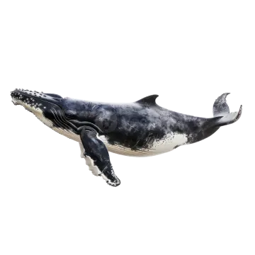 a humpback whale swimming in the ocean