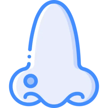 a white ghost with blue eyes and black nose