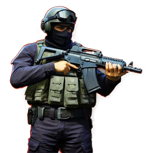 a man with a gun in his hand