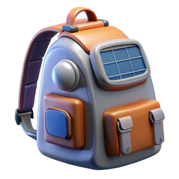a backpack with a headphone attached to it