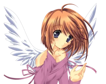 an anime girl with angel wings