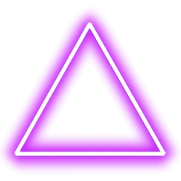 a neon triangle on a white background
