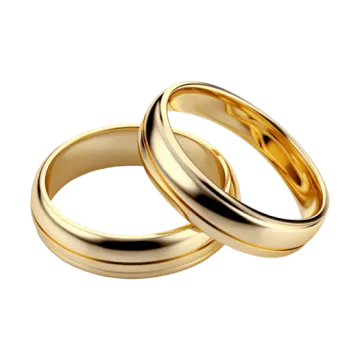 two gold wedding rings