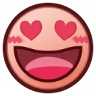 a smiley face with hearts on it
