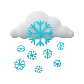 a cloud with snow flakes on it