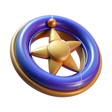 a star in the center of a ring