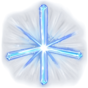 a cross with blue lights on it