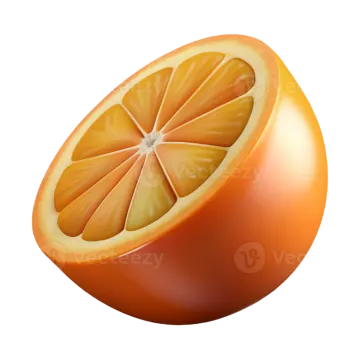 an orange fruit with a slice cut in half