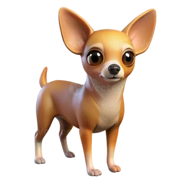 a cartoon chihuahua dog with big eyes