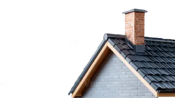 a roof with a chimney on top of it